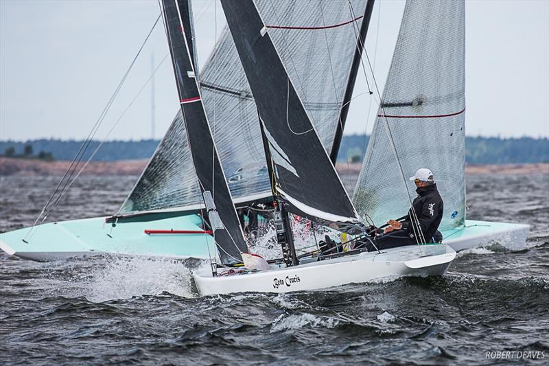 Martin Cross at the helm of Beta Crucis at the 5.5 Metre World Championship - photo © Robert Deaves