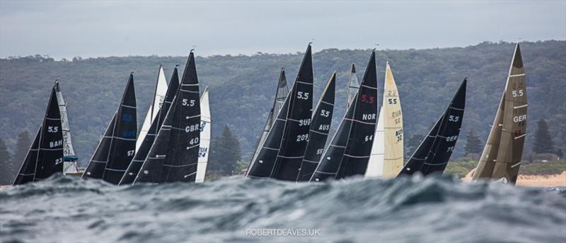 Start Race 1 - 2020 International 5.5 Metre World Championship, day 1 photo copyright Robert Deaves taken at Royal Prince Alfred Yacht Club and featuring the 5.5m class