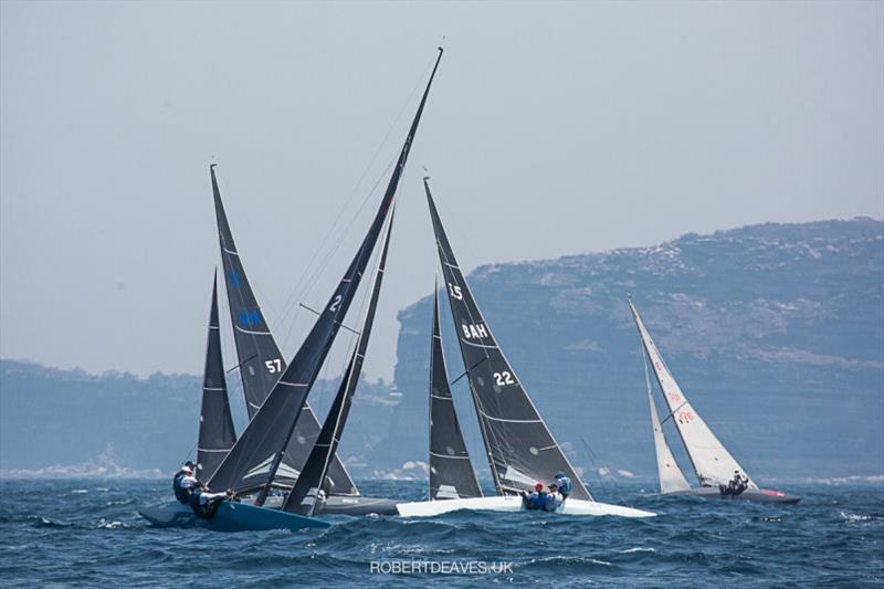 New Moon II Leads Race 3 - 2020 International 5.5 Metre World Championship, day 2 photo copyright Robert Deaves taken at Royal Prince Alfred Yacht Club and featuring the 5.5m class