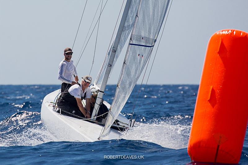 Joker (FRA 50, Jean-Baptiste Polaillon, Eric Polaillon, Pierre Gautier) - 5.5 European Championship photo copyright Robert Deaves taken at Yacht Club Sanremo and featuring the 5.5m class