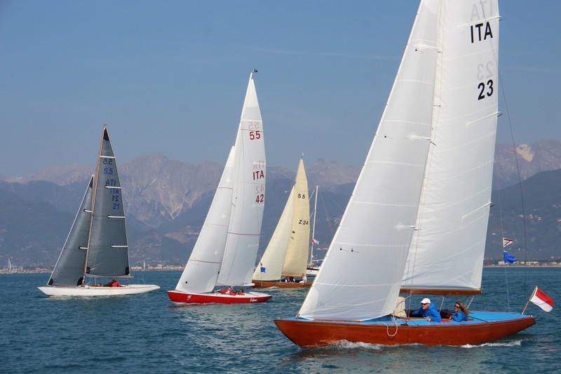 5.5m fleet to race at Viareggio Historical Sails Meeting photo copyright P. Maccione taken at Club Nautico Versilia and featuring the 5.5m class