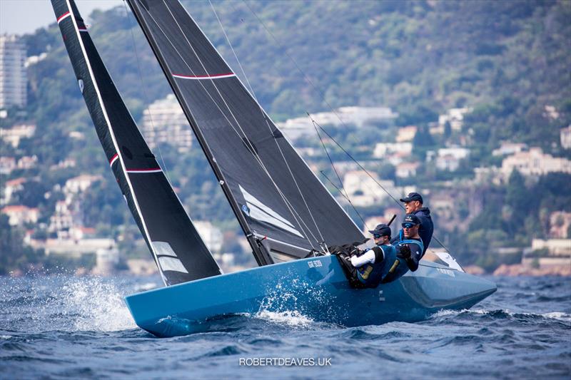 New Moon on day 3 of the 2021 5.5 Metre French Open in Cannes photo copyright Robert Deaves taken at Yacht Club de Cannes and featuring the 5.5m class