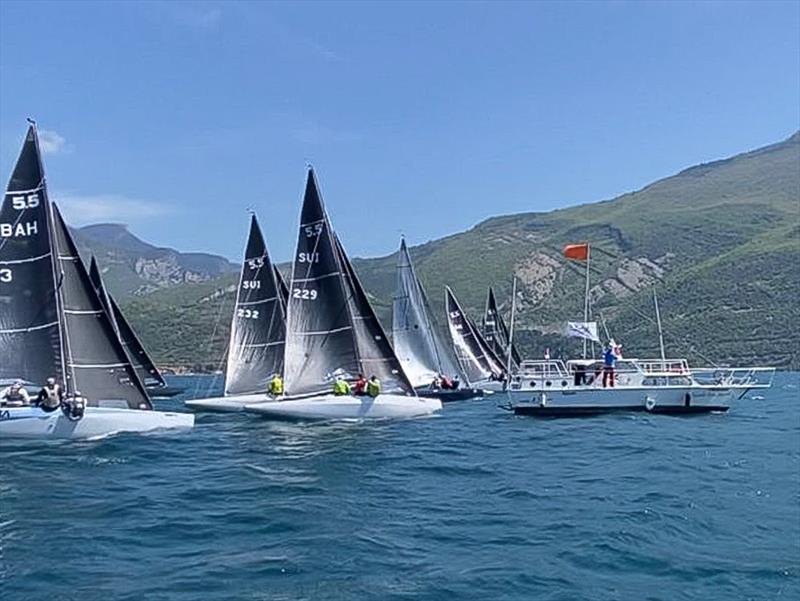 Start of Race 4 - 2022 Alpen Cup photo copyright Ben Cornish taken at Circolo Vela Torbole and featuring the 5.5m class