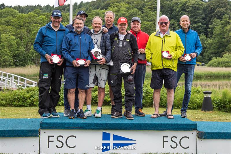 Top 3 at the 2022 German Open photo copyright Robert Deaves taken at Flensburger Segel-Club and featuring the 5.5m class