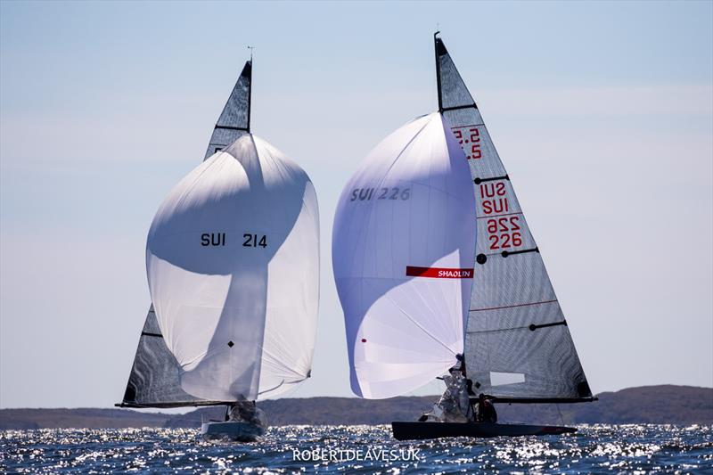 Caracole and Shaolin training for the 5.5 Metre Worlds photo copyright Robert Deaves / www.robertdeaves.uk taken at Hankø Yacht Club and featuring the 5.5m class