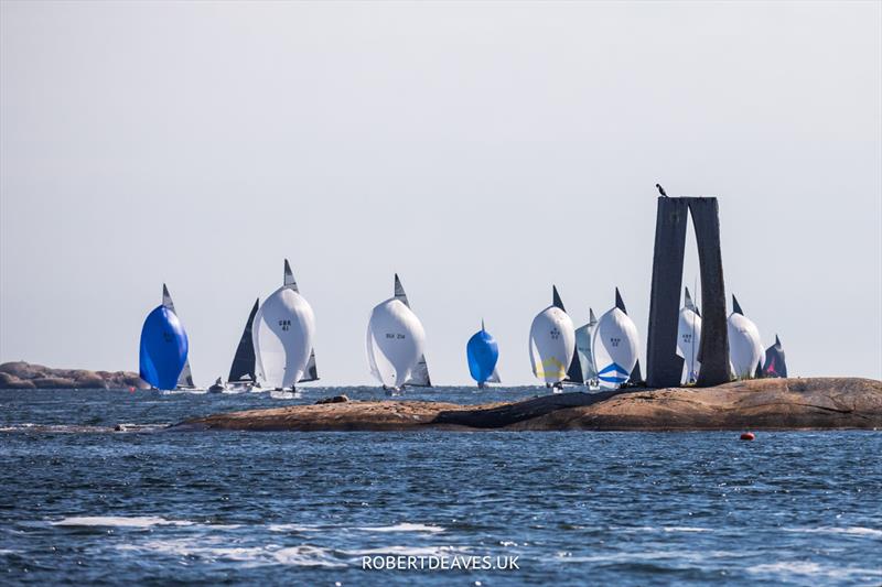 The fleet on day 1 of the 5.5 World Championship 2022 photo copyright Robert Deaves taken at Hankø Yacht Club and featuring the 5.5m class