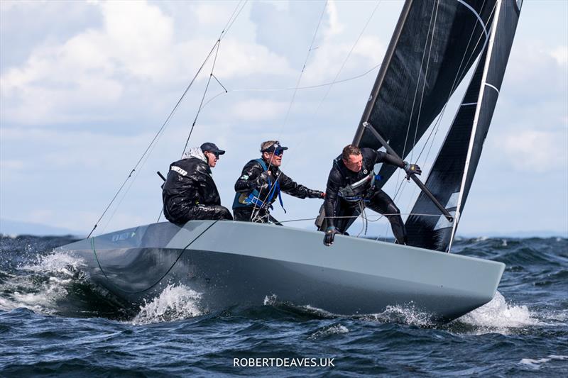 New Moon II in race 5 of the 5.5 World Championship 2022 - Day 4 photo copyright Robert Deaves taken at Hankø Yacht Club and featuring the 5.5m class