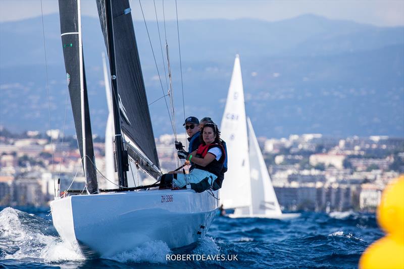 No Stress - 2022 5.5 Metre French Open at the Regates Royales in Cannes, Day 3 photo copyright Robert Deaves taken at Yacht Club de Cannes and featuring the 5.5m class
