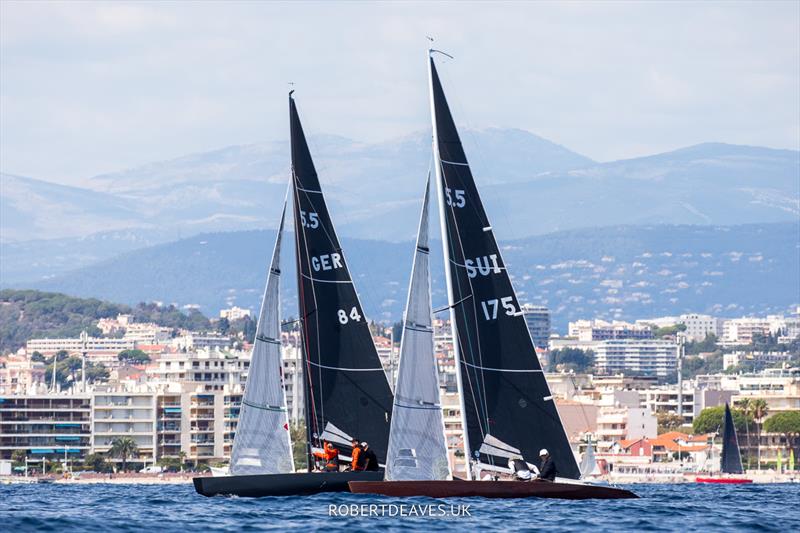 Ali Baba and Bellagioia II - 2022 5.5 Metre French Open at the Regates Royales in Cannes photo copyright Robert Deaves taken at Yacht Club de Cannes and featuring the 5.5m class