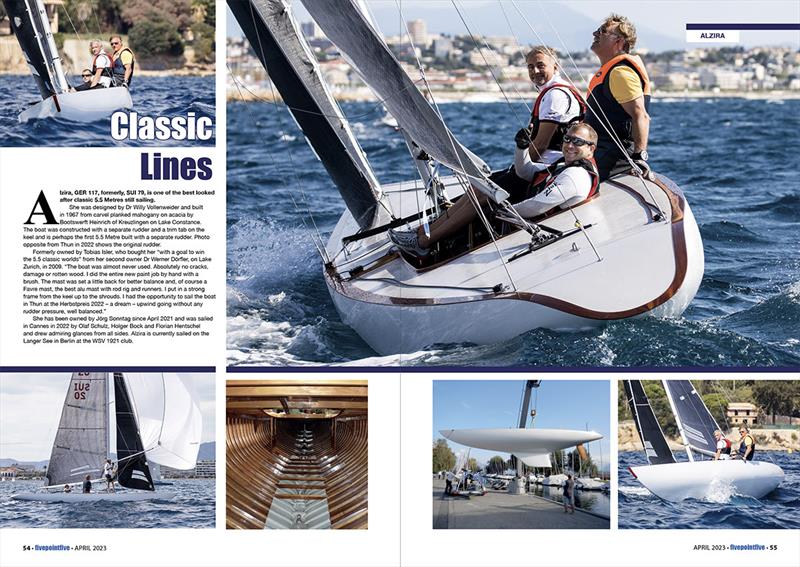 April 2023 issue of fivepointfive magazine photo copyright Robert Deaves taken at  and featuring the 5.5m class