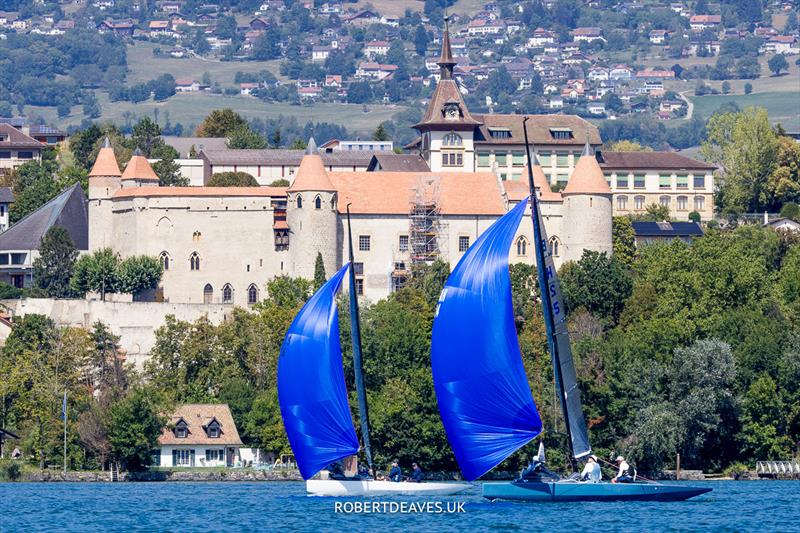 Grandson on day 2 of the 5.5 Metre Swiss Open at Grandson photo copyright Robert Deaves / www.robertdeaves.uk taken at Cercle de la Voile de Grandson and featuring the 5.5m class