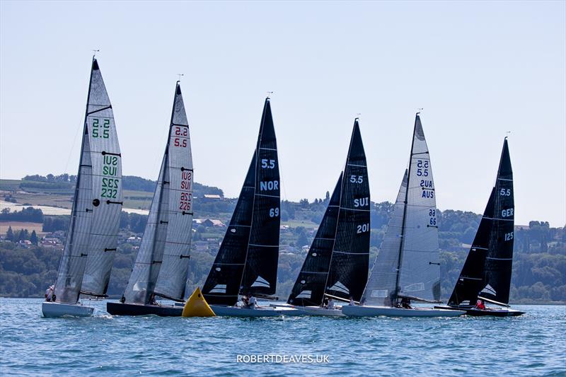 Close racing during the 5.5 Metre Joran Cup at Grandson photo copyright Robert Deaves / www.robertdeaves.uk taken at Cercle de la Voile de Grandson and featuring the 5.5m class