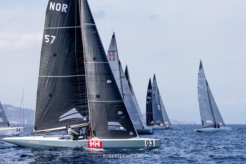 Restart of Race 1 - 2023 Scandinavian Gold Cup photo copyright Robert Deaves / www.robertdeaves.uk taken at Yacht Club Costa Smeralda and featuring the 5.5m class