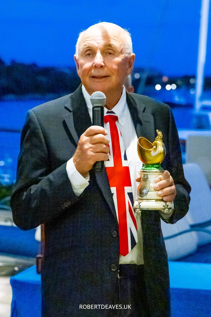 2023 5.5m Scandinavian Gold Cup - Peter Morton with the trophy - photo © Robert Deaves / www.robertdeaves.uk