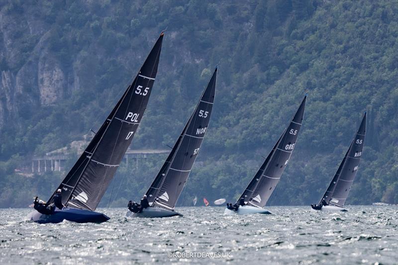 Upwind in Race 8 - 2025 5.5m Alpen Cup photo copyright Robert Deaves taken at Fraglia Vela Riva and featuring the 5.5m class