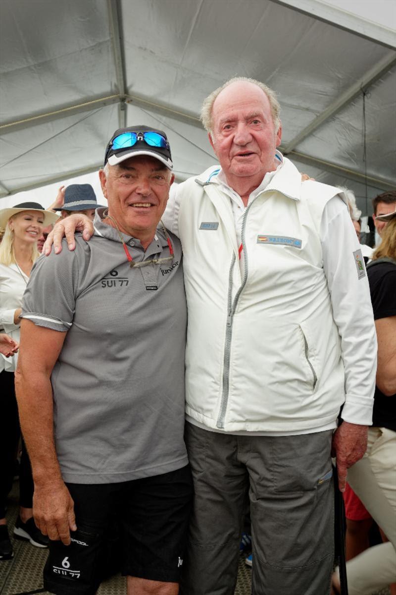 The 2019 Sinebrychoff 6 Metre World Champions Philippe Durr (L) and His Majesty King Juan Carlos of Spain - photo © www.sailpix.fi