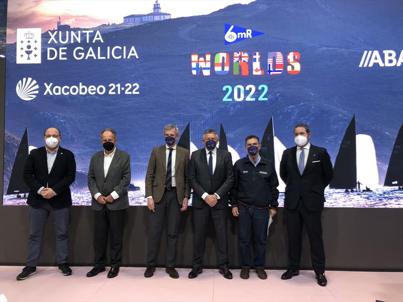 (l-r) Cesareo Pardal, Javier Sanz, Alfonso Rueda, Telmo Martín, Pedro Campos and Luis Beraza photo copyright Xacobeo 6mR Worlds taken at Real Club Nautico de Sanxenxo and featuring the 6m class