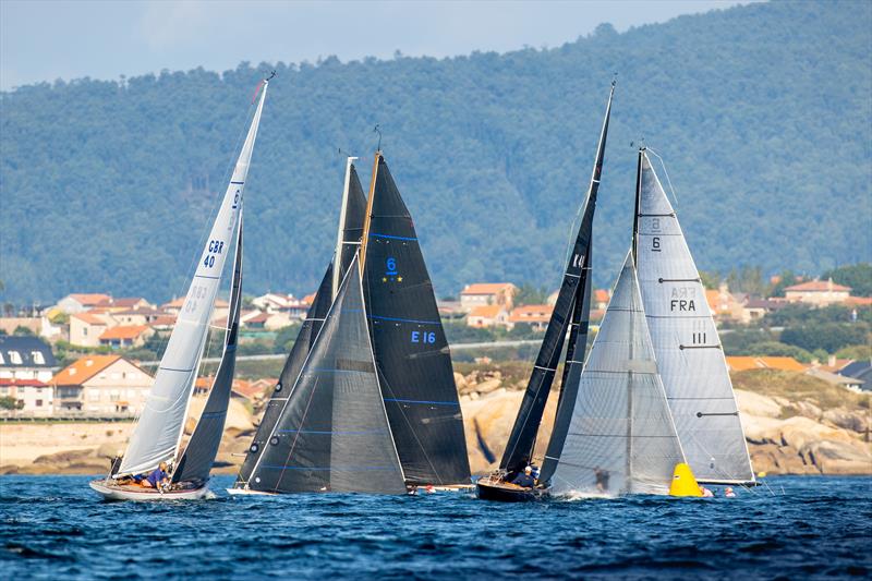 Classic 6mR fleet sailing in Sanxenxo photo copyright María Muiña taken at Real Club Nautico de Sanxenxo and featuring the 6m class