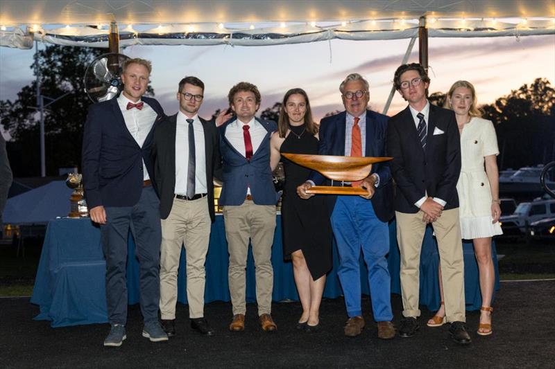 Thomas Kuhmann (holding trophy) and the Flapper team wintThe May Be VI Classic Corinthian Trophy - 2025 Six Metre World Championships - photo © SailingShots by Maria Muiña