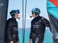 Emirates Team New Zealand sail their AC40 in Auckland