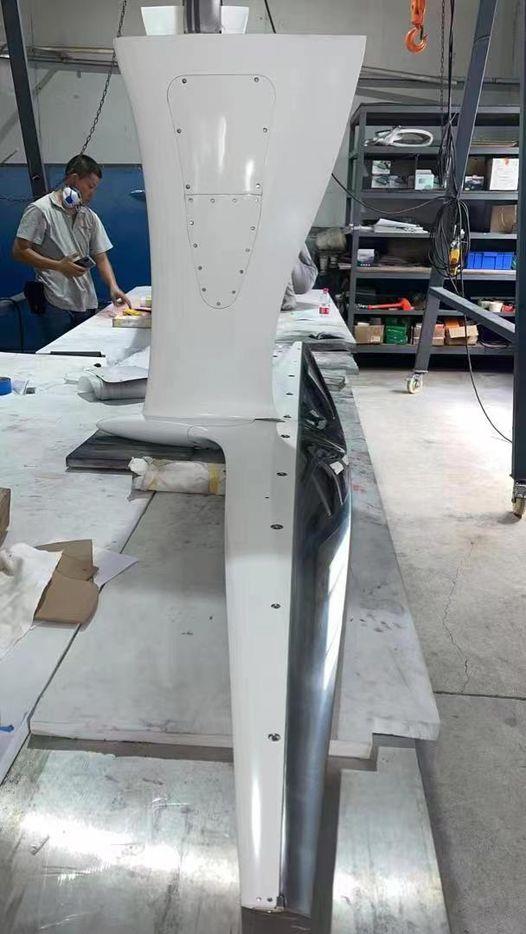 AC40 Wing under construction at McConaghy Boats. August 2022. Rule changes prevent these foils being tested on team-built chase boats. photo copyright McConaghy Boats taken at Royal New Zealand Yacht Squadron and featuring the AC40 class