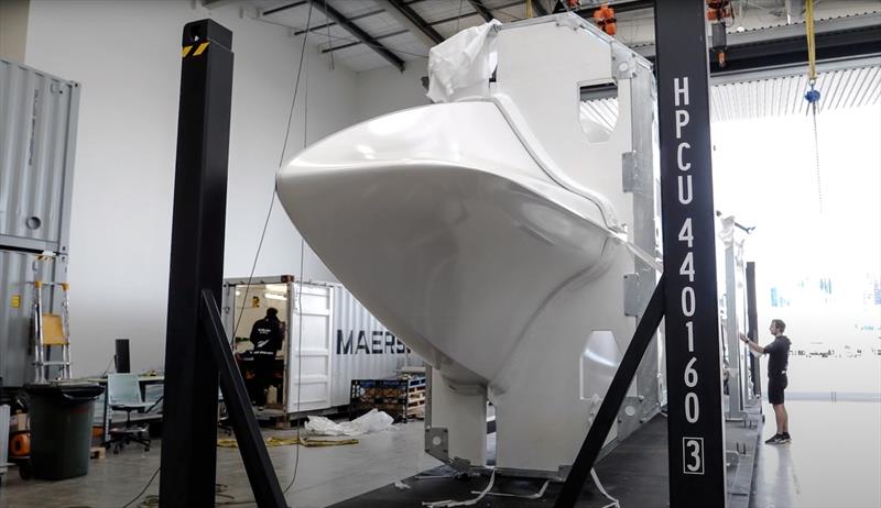 Bow view - AC40's underbody is a development of Emirates Team NZ's AC75 - Emirates Team NZ's AC40 - September 2022 photo copyright Emirates Team NZ taken at Royal New Zealand Yacht Squadron and featuring the AC40 class