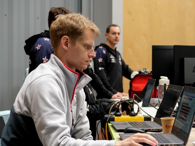 Stress testing is a very tense process requiring patience and concentration -  Emirates Team NZ's AC40 - September 2022 photo copyright Emirates Team NZ taken at Royal New Zealand Yacht Squadron and featuring the AC40 class