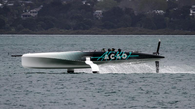 Emirates Team NZ's AC40 - Foiling Trial - September 20, 2022 photo copyright Richard Gladwell - Sail-World.com/nz taken at Royal New Zealand Yacht Squadron and featuring the AC40 class