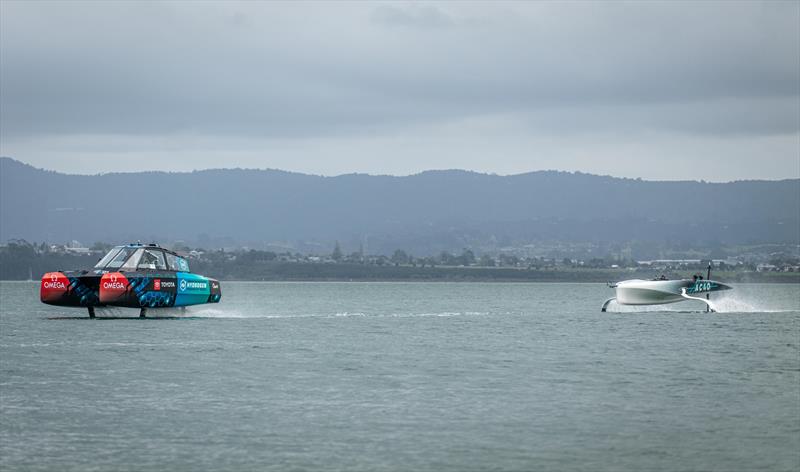 Emirates Team NZ's AC40 - Foiling Trial - September 20, 2022 photo copyright Adam Mustill/America's Cup Media taken at Royal New Zealand Yacht Squadron and featuring the AC40 class