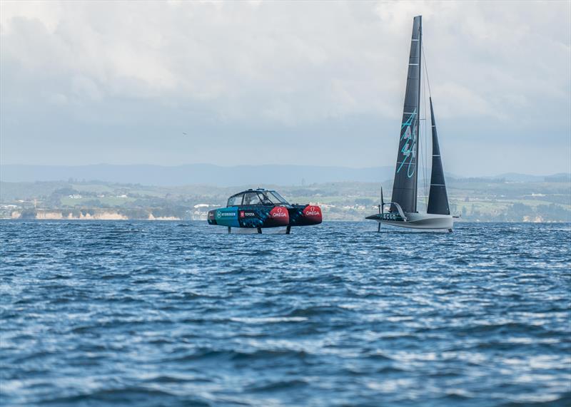 AC40 - first sailing day on Course E - Inner Hauraki Gulf - Auckland - September 21, 2022 - photo © Hamish Hooper / Emirates Team New Zealand