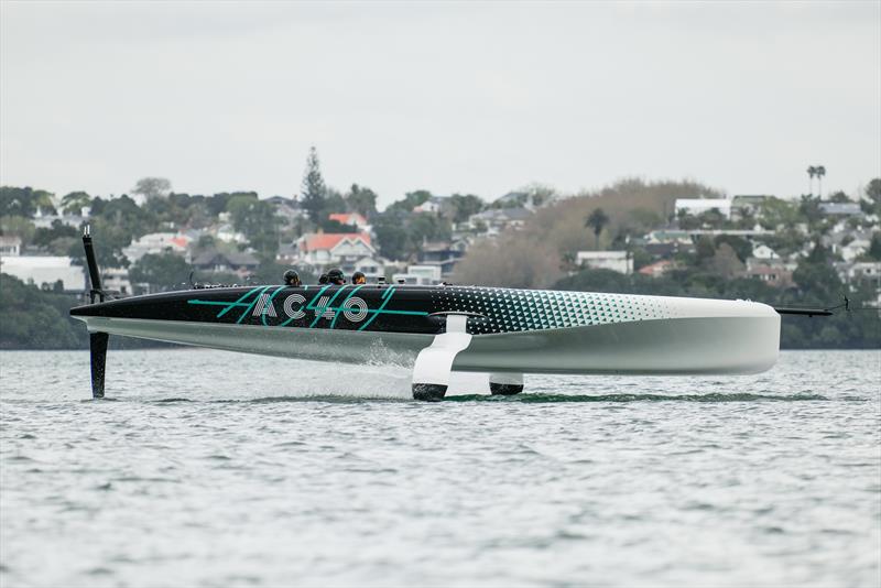 America's Cup Recon Emirates Team New Zealand AC40 Day 1 photo copyright Adam Mustill / America's Cup taken at Royal New Zealand Yacht Squadron and featuring the AC40 class