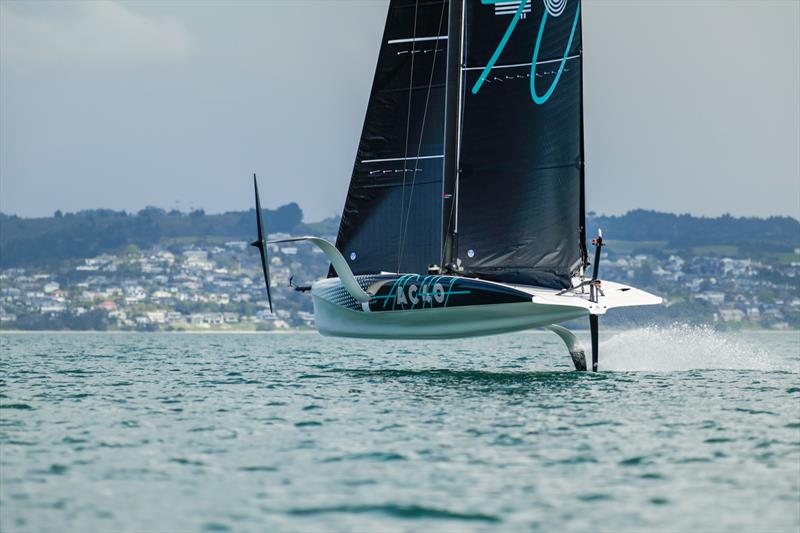 ETNZ AC 40 - America's Cup Joint Recon Emirates Team New Zealand AC40 Day 2 - September 21, 2022 photo copyright Adam Mustill / America's Cup taken at Royal New Zealand Yacht Squadron and featuring the AC40 class