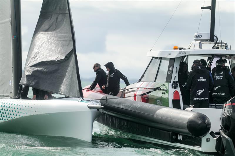 Emirates Team New Zealand - AC40 - Auckland - October 5, 2022 photo copyright Adam Mustill / America's Cup taken at Royal New Zealand Yacht Squadron and featuring the AC40 class