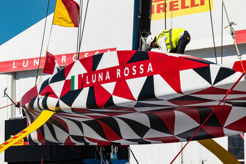 Luna Rossa Prada Pirelli Team  launch prototype yacht -  LEQ12  - October 13, 2022 Cagliari, Sardinia photo copyright Ivo Rovira / America'sCup taken at Circolo della Vela Sicilia and featuring the AC40 class