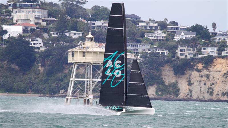 Emirates Team New Zealand - AC40 - Waitemata Harbour - October 14, 2022 photo copyright Richard Gladwell - Sail-World.com/nz taken at Royal New Zealand Yacht Squadron and featuring the AC40 class