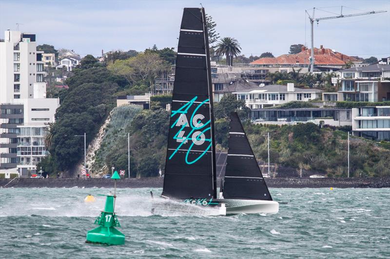 Emirates Team New Zealand - AC40 - Waitemata Harbour - October 14, 2022 photo copyright Richard Gladwell - Sail-World.com/nz taken at Royal New Zealand Yacht Squadron and featuring the AC40 class