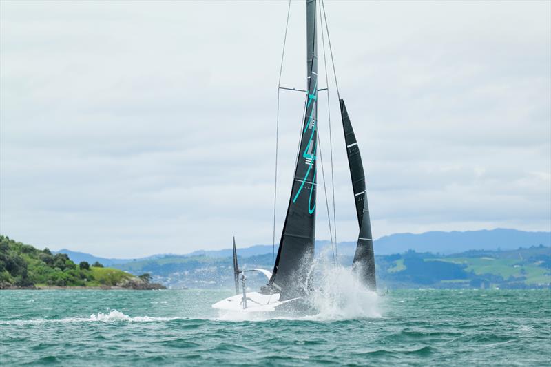 AC40 - Emirates Team New Zealand - Waitemata Harbour, Auckland - October 14, 2022 photo copyright Adam Mustill / America's Cup taken at Royal New Zealand Yacht Squadron and featuring the AC40 class