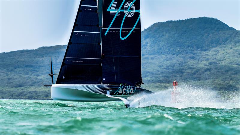 Emirates Team New Zealand - AC40 - Waitemata Harbour - Auckland - October 26, 2022 photo copyright Adam Mustill / America's Cup taken at Royal New Zealand Yacht Squadron and featuring the AC40 class