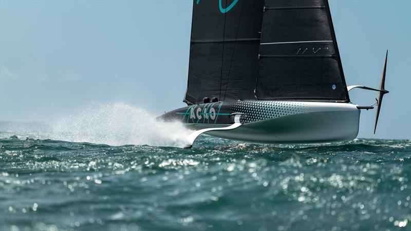 Emirates Team NZ's AC40  - Inner Hauraki Gulf - Auckland - October 26, 2022 photo copyright Adam Mustill / America's Cup taken at Royal New Zealand Yacht Squadron and featuring the AC40 class