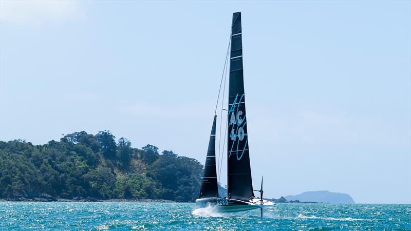 Emirates Team NZ's AC40  - Inner Hauraki Gulf - Auckland - October 26, 2022 photo copyright Adam Mustill / America's Cup taken at Royal New Zealand Yacht Squadron and featuring the AC40 class