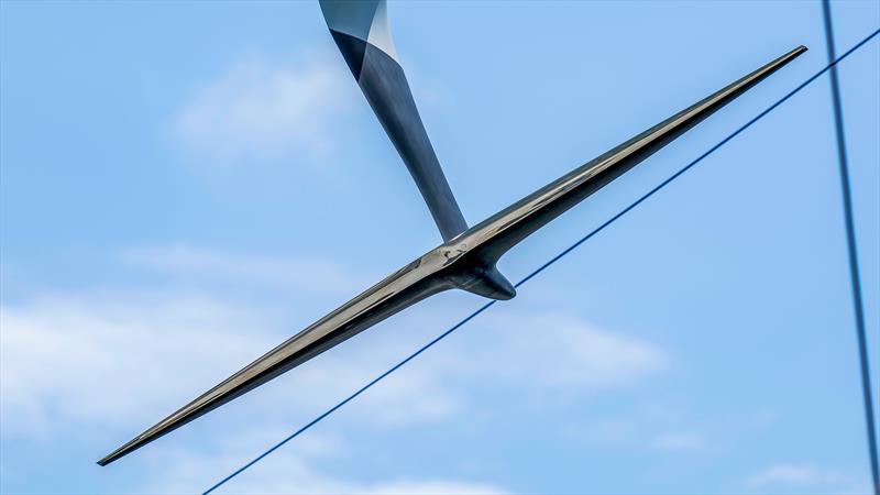 Wing foil - Emirates Team NZ's AC40  - Inner Hauraki Gulf - Auckland - October 26, 2022 photo copyright Adam Mustill / America's Cup taken at Royal New Zealand Yacht Squadron and featuring the AC40 class