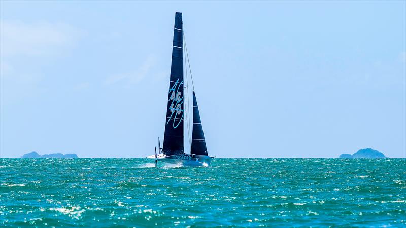 Emirates Team NZ's AC40  - Inner Hauraki Gulf - Auckland - October 26, 2022 photo copyright Adam Mustill / America's Cup taken at Royal New Zealand Yacht Squadron and featuring the AC40 class