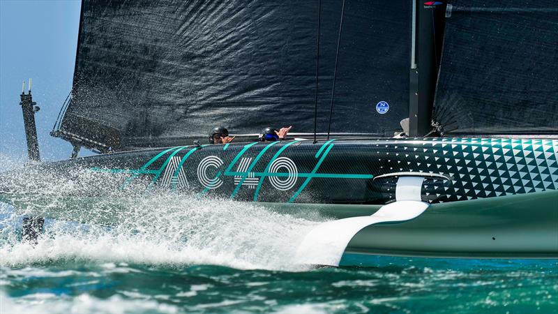 Emirates Team NZ's AC40  - Inner Hauraki Gulf - Auckland - October 26, 2022 photo copyright Adam Mustill / America's Cup taken at Royal New Zealand Yacht Squadron and featuring the AC40 class