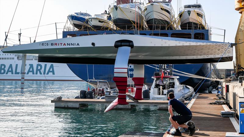 INEOS Britannia Team launch prototype yacht - T6 (LEQ12) - 27 October, 2022 - Mallorca, Spain photo copyright Ugo Fonolla / America's Cup taken at Royal Yacht Squadron and featuring the AC40 class