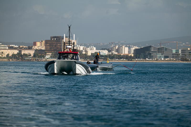 INEOS Britannia - Tow Test #2 - November 24, 2022 - Majorca photo copyright Ugo Fonolla / America's Cup taken at Royal Yacht Squadron and featuring the AC40 class