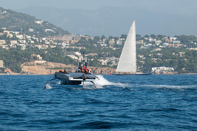 INEOS Britannia - Tow Test #2 - November 24, 2022 - Majorca photo copyright Ugo Fonolla / America's Cup taken at Royal Yacht Squadron and featuring the AC40 class