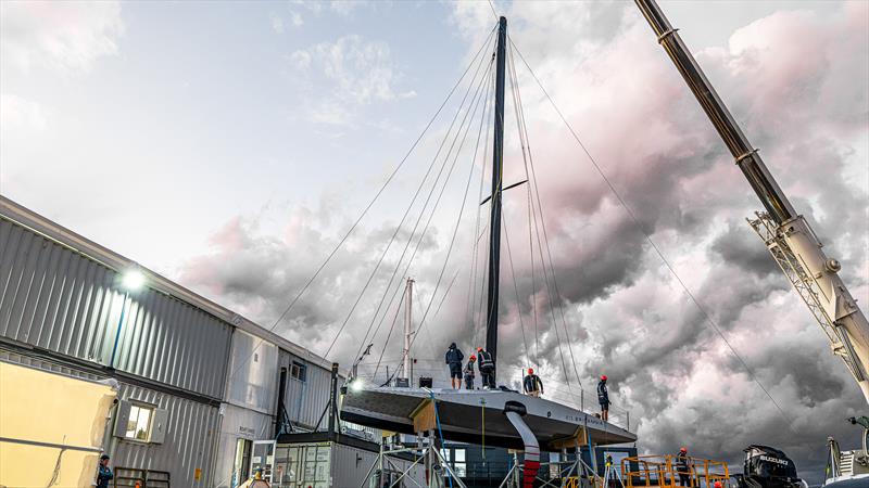 INEOS Britannia - Mast setup - November 25, 2022 - Majorca photo copyright Ugo Fonolla / America's Cup taken at Royal Yacht Squadron and featuring the AC40 class