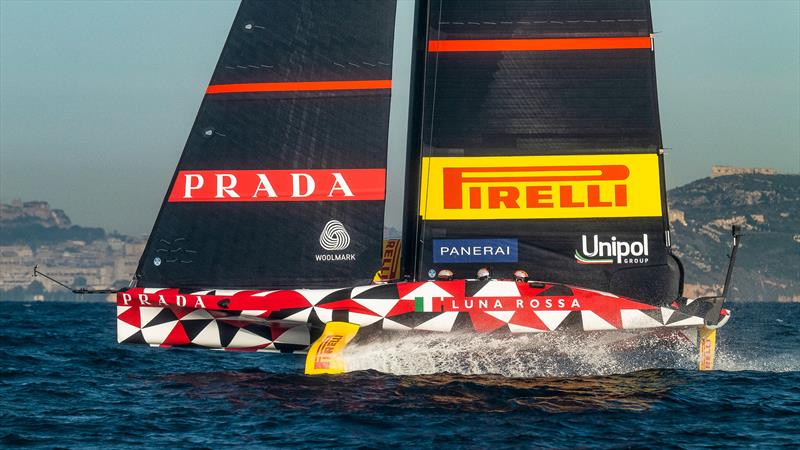 Luna Rossa Prada Pirelli -  LEQ12 - December 6, 2022 - Cagliari, Sardinia photo copyright Ivo Rovira / America'sCup taken at Circolo della Vela Sicilia and featuring the AC40 class