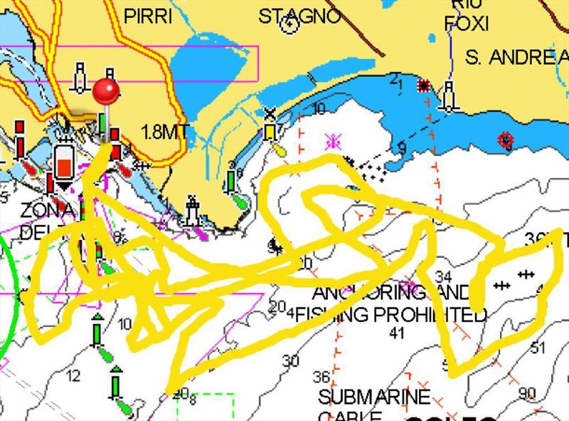 GPS Track - Luna Rossa Prada Pirelli -  LEQ12 - December 13, 2022 - Cagliari, Sardinia photo copyright Ivo Rovira / America'sCup taken at Circolo della Vela Sicilia and featuring the AC40 class