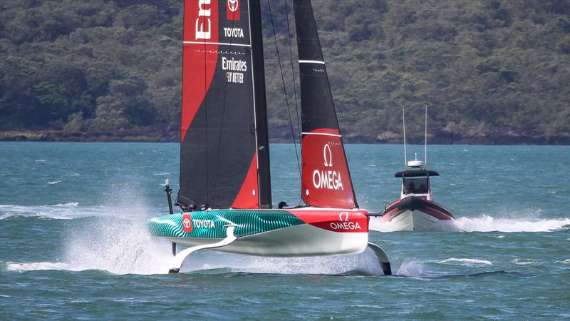 Emirates Team New Zealand - Waitemata Harbour - Auckland - December 16, 2022 photo copyright Richard Gladwell / Sail-World.com taken at Royal New Zealand Yacht Squadron and featuring the AC40 class